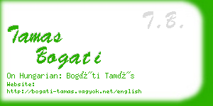 tamas bogati business card